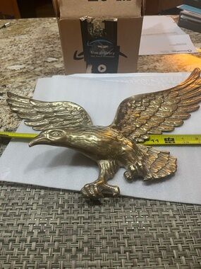 Brass Eagle Wall Plaque - Vintage Style Soaring Eagle